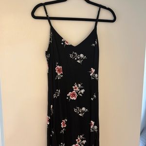 A&F midi floral black dress